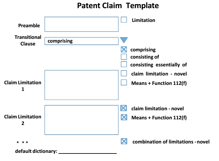 patent claim template